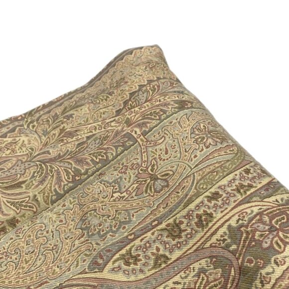 Auth ETRO - Bordeaux Light Blue Multi Wool Silk Scarf - Picture 5 of 6